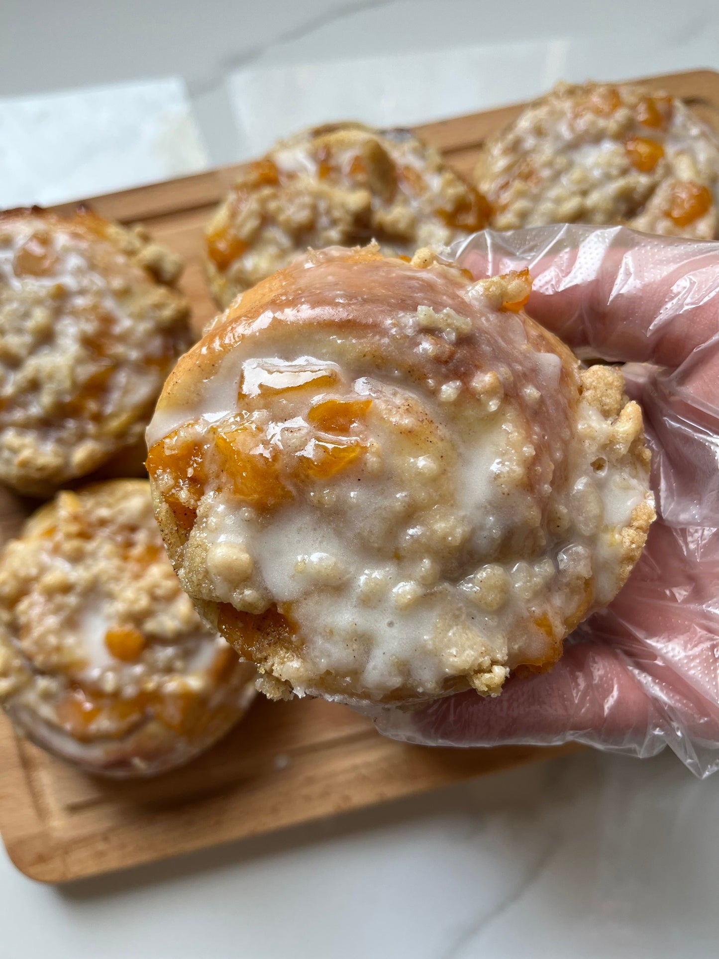 (Christmas Eve Only!) 4 pack of Jumbo peach cobbler cinnamon rolls